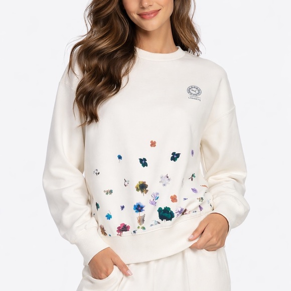 Puma Tops - Puma Cream Floral Accent Crewneck Sweatshirt